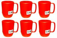 Caneca JapanBargain Plastic 350 ml sem BPA vermelha inquebrável x6