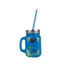 Caneca Jarrinha de Vidro 500ml c/ Tampa vintage para drinks