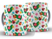 Caneca Joaninhas Divertida Porcelana Xícara 325ml + Caixa Presente