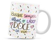 Caneca Lado Doce Divertida Porcelana Xícara 325ml + Caixa Presente