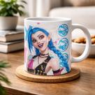 Caneca League Of Legends Jinx Darius Wraith Bloodhound Branco Jinx