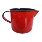 Caneca Leiteira Fervedor Café Rústica Esmaltada 1L Vermelha