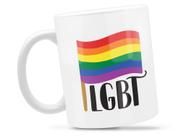 Caneca LGBT Bandeira Divertida Porcelana Xícara 325ml + Caixa Presente