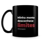 Caneca Limites - 100% Preta com Trechos de Letícia Costa