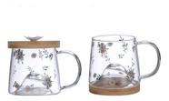Caneca Lyor Daisy De Vidro Com Pires De Bambu 330ml Caneca Lyor Daisy De Vidro Com Pires De Bambu 330ml