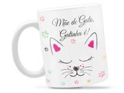 Caneca Mãe De Gato Gatinha Divertida Porcelana Xícara 325ml + Caixa Presente