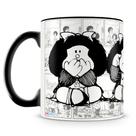 Caneca Mafalda Personalizada de Porcelana com Alça Preta - Mod.2