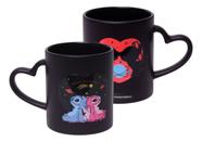 Caneca Magic Coração Disney Stitich E Angel Namorados 350ml