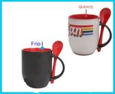 Caneca mágica vermelha com colher Caneca mágica vermelha com colher