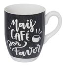 Caneca Mais Café em Porcelana Preta e Branca 350ml - Hausktaft