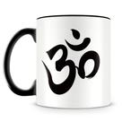 Caneca Mandala OM Preta de Porcelana Personalizada