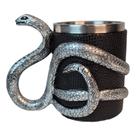 Caneca Medieval Artesanal Serpente Geek 3D em Resina Copo em Aço Inox Grande Térmico 400ML