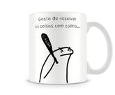 Caneca meme flork calma Caneca meme flork calma