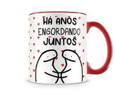 Caneca meme flork há anos engordando juntos vermelha