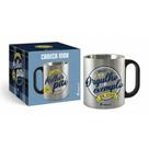 Caneca metal inox melhor pai do mundo - brasfoot