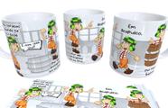Caneca meu coração quando te viu disse chavinho