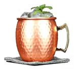 Caneca Moscow Mule 600ml 9cm em Cobre alça dourada Kehome