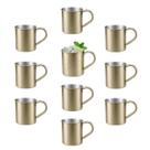 Caneca Moscow Mule Aço Inox Dourado 420ml Bar Drink 10un