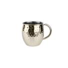 Caneca Moscow Mule Martelada Inox Dourado Velho 580ml Bar Drink
