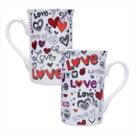 Caneca Muddy Love Kiss Caderno Em Cerâmica 300ml