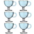 Caneca Muse Azul 80ml Vidro Sofisticado Mesa Posta