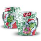 Caneca Natal Grinch Meme Com Café Sem Café Personalizada
