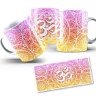Caneca OM Degradê Laranja Som do Universo Espiritual 325ml