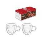 Caneca Parede Dupla Formato Coração 80ML 2 Peças Em Vidro Caneca Parede Dupla Formato Coração 80ML 2 Peças Em Vidro