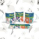 Caneca Páscoa 10 em Porcelana 325ml para Bebidas Quente e Fria Compatível com Micro-ondas Branco