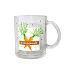 Caneca Pascoa Grande de Vidro Com coelhos E Cenouras Sortidos