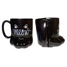 Caneca Pata De Gato Meow Preta Gatinho