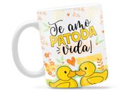 Caneca Pato Da Vida Divertida Porcelana Xícara 325ml + Caixa Presente