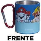 Caneca Patrulha Canina Marshall Skye Rubble Chase Aço Inox Com Mosquetão Oficial Nickelodeon