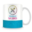 Caneca Personalizada Base Glitter Azul - Personalize do Seu Jeito