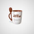 Caneca Personalizada Café com Destino Com Colher Devocional diário