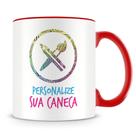Caneca Personalizada com Interior e Alça Vermelho - Crie sua Caneca do Seu Jeito