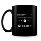 Caneca Personalizada com Música Spotify 100% Preta - Presente Único e Emocional