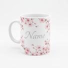 Caneca Personalizada com Nome Estilo Floral Cerejeira