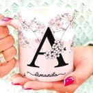 Caneca Personalizada com Nome Florais