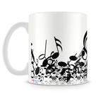Caneca Personalizada com Notas Musicais - 325ml em Cerâmica