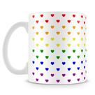 Caneca Personalizada Corações de Porcelana Branca com Estampa Colorida
