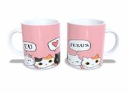 Caneca Personalizada Cristã - Gospel gatinhos - eu amo Jesus
