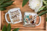 Caneca Personalizada de Cerâmica para Café e Livros - 325 ml