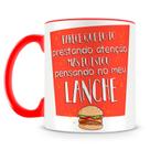 Caneca Personalizada de Porcelana com Estampa Divertida - Pensando no Meu Lanche