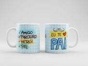 Caneca Personalizada Dia Dos Pais Presente Eu Te Amo Pai Cerâmica 325ml