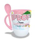 Caneca Personalizada Dia dos Professores com Colher Interior e Alça Colorida Com Nome
