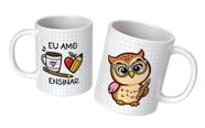Caneca Personalizada Dia dos Professores Eu Amo Ensinar