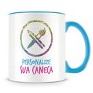 Caneca Personalizada do seu Jeito com Alça e Interior Azul Claro - 325ml