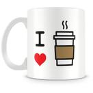 Caneca Personalizada Eu Amo Café - Porcelana Alta Qualidade