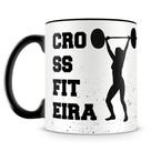 Caneca Personalizada exercício funcional de Porcelana com Alça Preta - 325ml